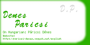 denes paricsi business card