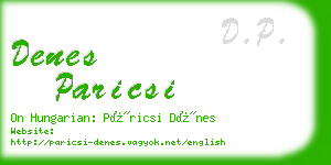 denes paricsi business card